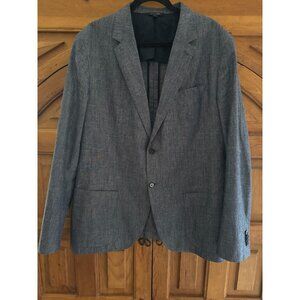 Banana Republic 100% Cotton Men's Blue Chambray Slim‎ Fit Blazer Size 48 Long